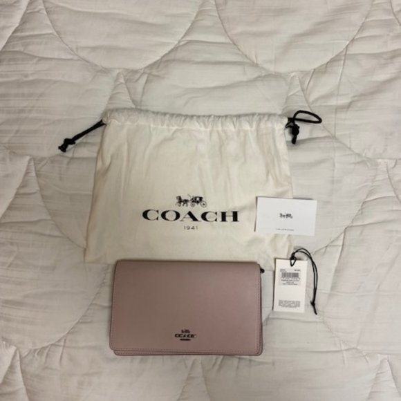 Coach CALLIE FOLDOVER CHAIN CLUTCH, Ice pink - Picture 1 of 3